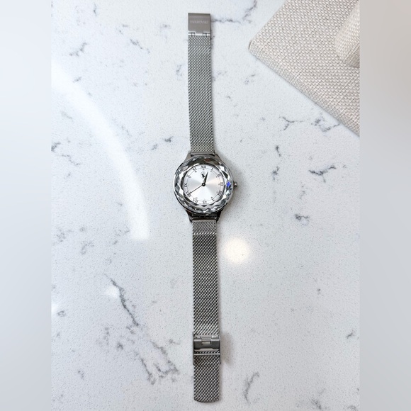 SWAROVSKI Octea Nova Quartz Silver Dial Stainless Steel Mesh Band Watch - Picture 5 of 10